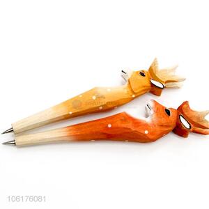 China Manufacturer Wooden Animals Head Ballpoint Pen