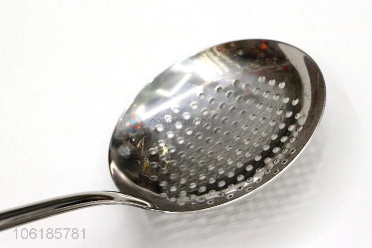 Professional supply kitchenware stainless steel slotted spoon with long handle