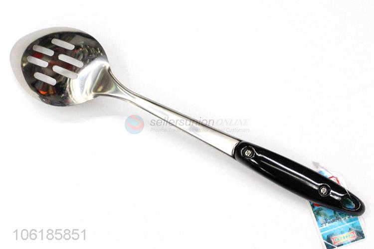 Cheap wholesale kitchenware stainless steel slotted spoon with long handle