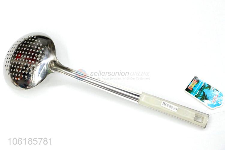 Professional supply kitchenware stainless steel slotted spoon with long handle