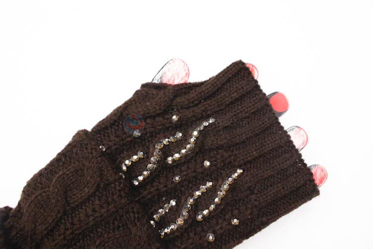 Factory Export Knit Warm Long Stretch Fingerless Gloves