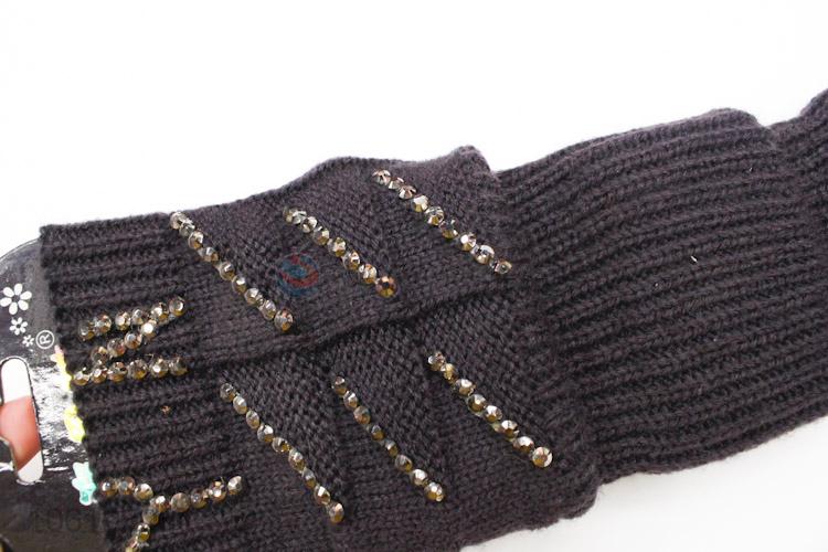 Utility and Durable Womens Long Winter Knitted Fingerless Gloves