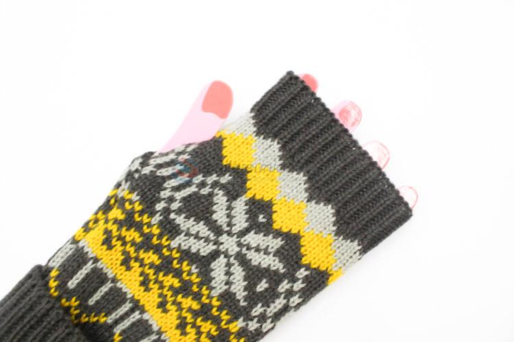 Cheap Promotional Knit Warm Long Stretch Fingerless Gloves