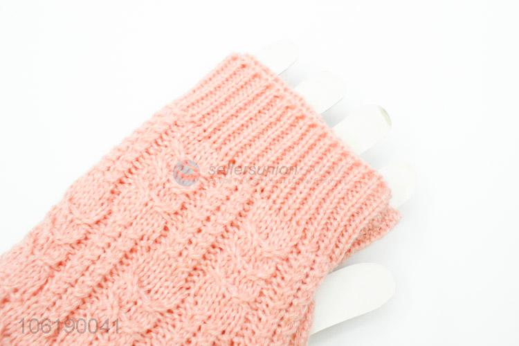 Factory Price Knitted Mittens Women Long Fingerless Gloves