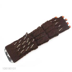 China Factory Warmer Knitted Arm Fingerless Long Gloves