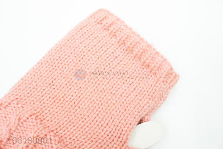 Factory Sale Women's Winter Knitted Long Sleeve Fingerless Gloves