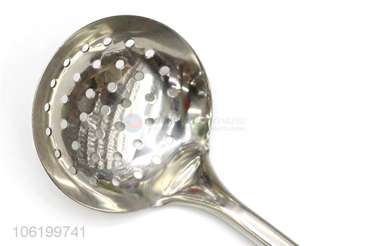 New Plastic Handle Stainless Steel Leakage Ladle Round Hole Skimmer