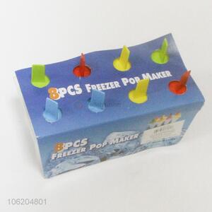 Low price 8pcs colored simple plastic freezer pop maker