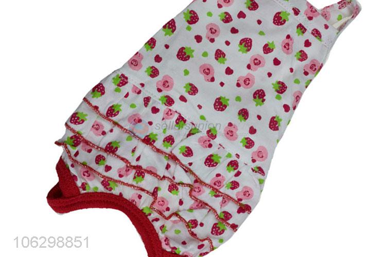 Custom Strawberry Pattern Cotton Pet Dress
