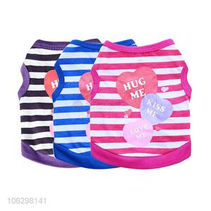 Modern Style Cotton Stripe Vest For Pet