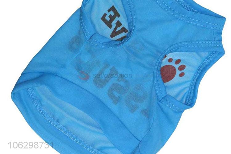 Wholesale Blue Cotton Tank Top For Pet Dog