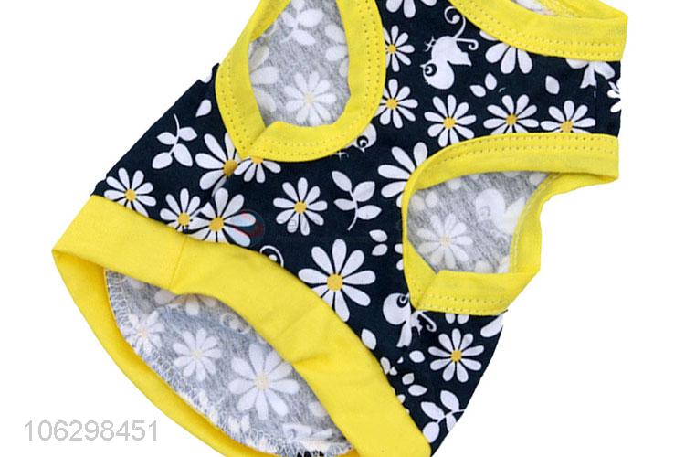 Cheap Flower Pattern Cotton Pet Vest Dog Clothes