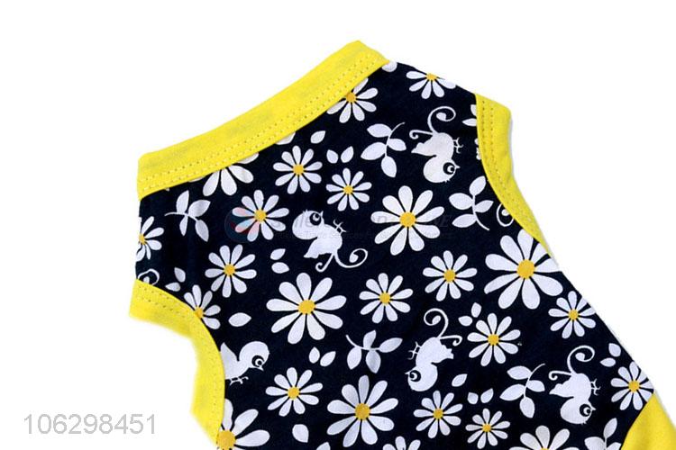 Cheap Flower Pattern Cotton Pet Vest Dog Clothes