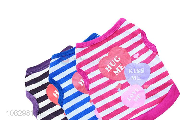 Modern Style Cotton Stripe Vest For Pet