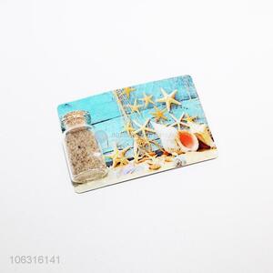 Wholesale starfish and conch printed rectangular fridge magnet