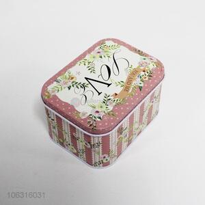 Good price fashion flower pattern iron storage cans