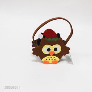 Low price Christmas felt crafts owl shaped basket
