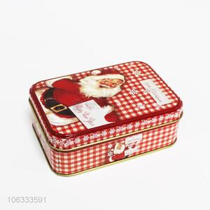 Great sales Father Christmas printed printed rectangular iron cans