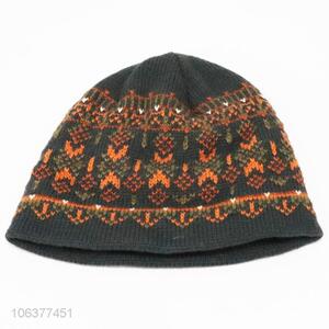 Latest style popular men jacquard knitting winter hat