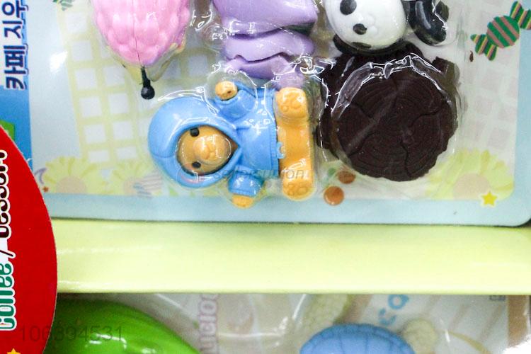 Premium quality lovely kids stationery colorful 3D cartoon erasers