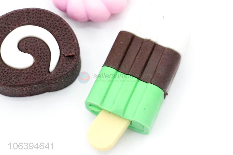 Newly designed school stationery kids 3D TPR eraser set