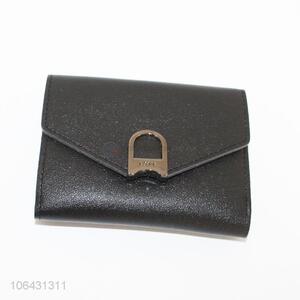 Factory price premium ladies short wallet pu purse