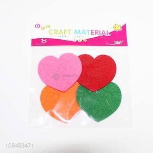 Unique design heart shaped felt sticker clothing accessories