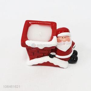 Best quality ceramic candle holder with santa claus design