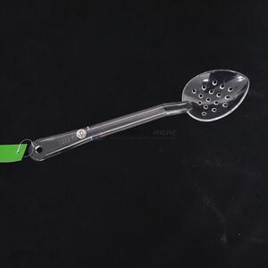 OEM transparent plastic slotted spoon with long handle