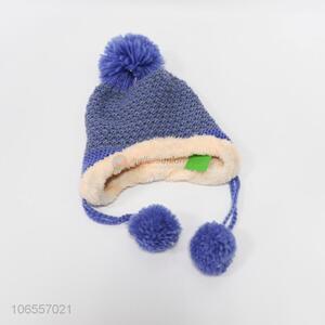 Fashion Design Knitted Hat With Pompon Ball