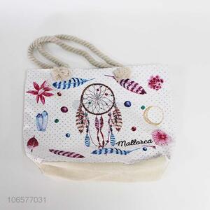 New products women summer canvas beach bag handbag