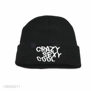Factory price adults winter warm embroidered beanie hat