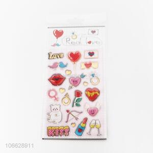 Good quality fashion colorful puffy pvc stickers for girls