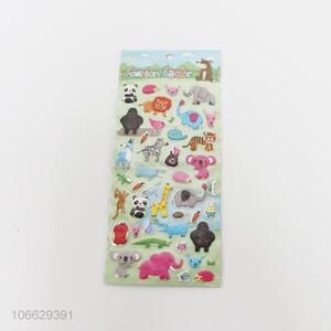 Custom cartoon wild animal puffy foam stickers for kids