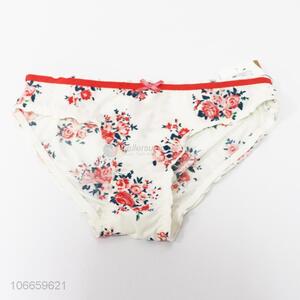 Fashion design women flower printed panties ladies underwear