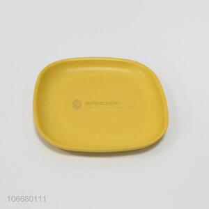 Hot selling square shape bamboo fiber fruit plate