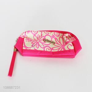 Competitive price durable flower printed polyester cosmetic bag