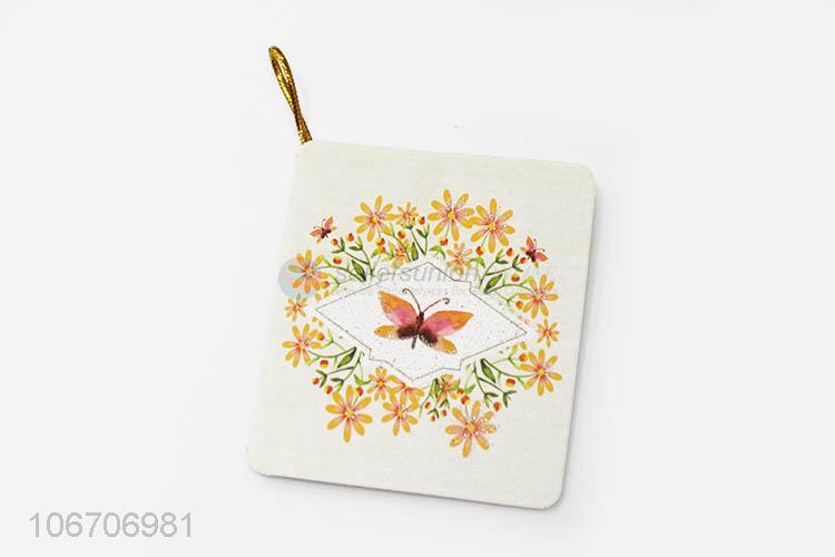 Excellent quality rectangle flower printed paper greeting card