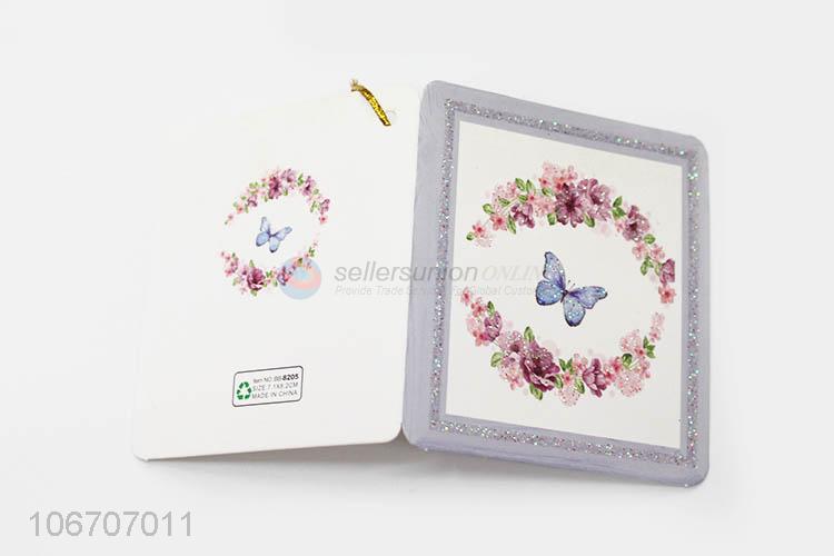 Good quality rectangle flower printed paper greeting card