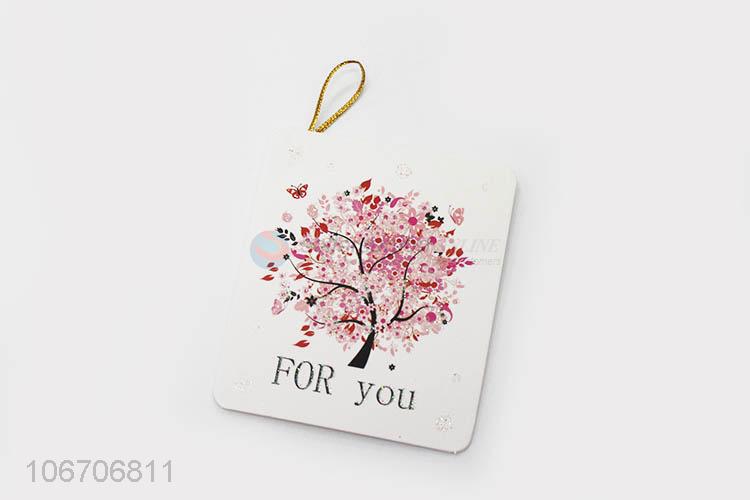 Factory directly supply rectangle flower printed paper greeting card