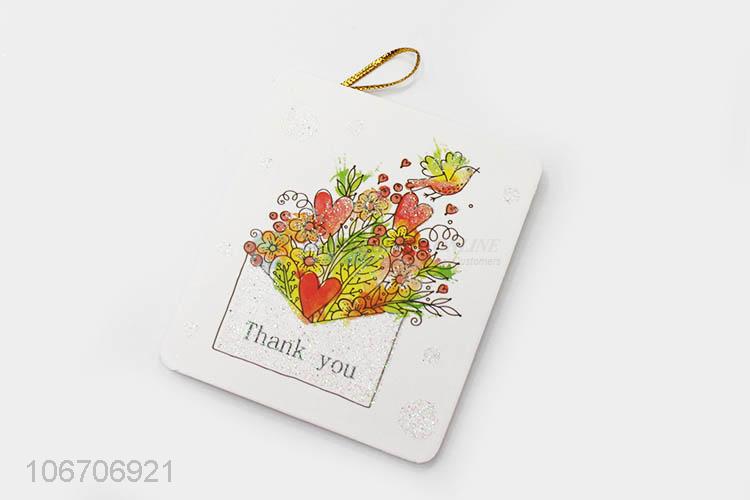 China maker rectangle flower printed paper greeting card