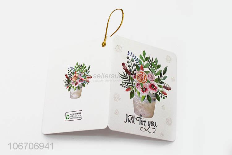 Hot products rectangle flower printed paper greeting card