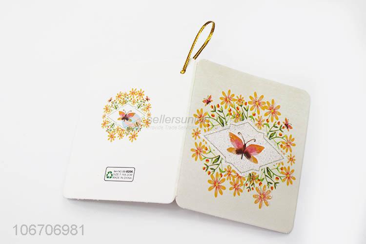 Excellent quality rectangle flower printed paper greeting card