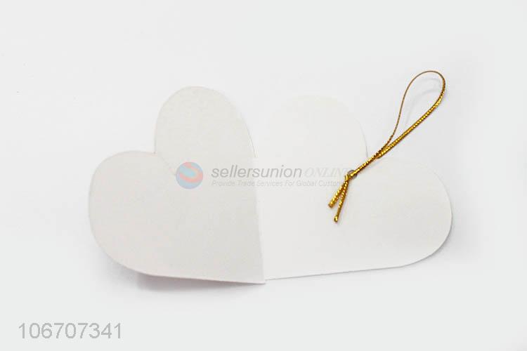 Professional supplier custom logo heart shape paper greeting card