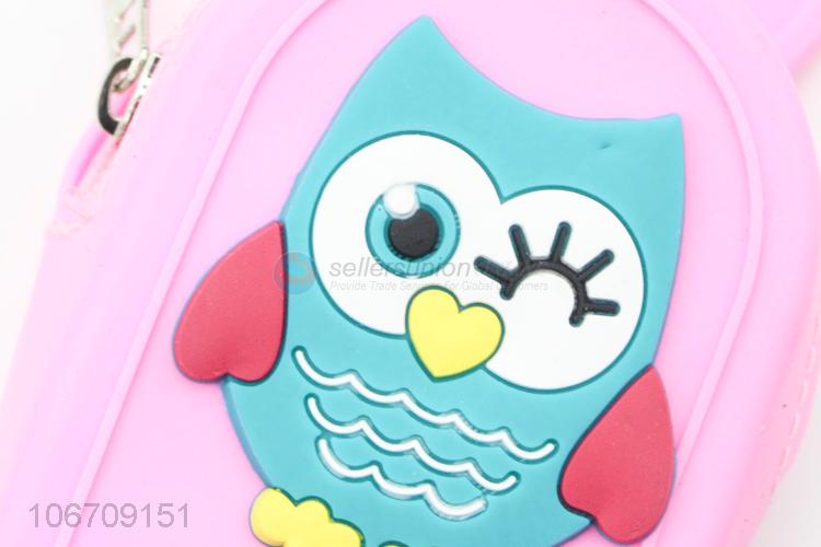 Factory Wholesale Cute Shaped Owl Pattern Small Silicone Silicone Coin Purse