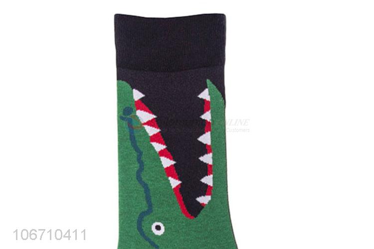 Good Quality Cute Cartoon Design Men Mid-Calf Length Sock Long Cotton Socks