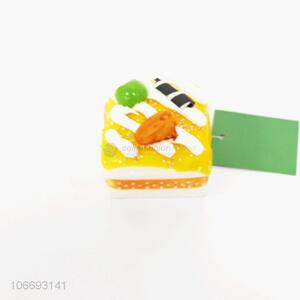 Unique design small square cake simulated food fridge magnets