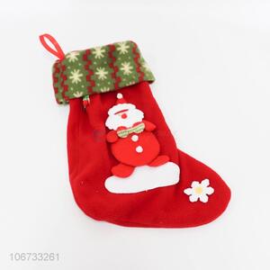 Wholesale Christmas stocking sock decor with santa claus and snowflakes decorations