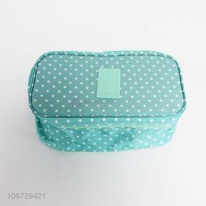 Promotional fashion portable polka dot printed cosmetic bag