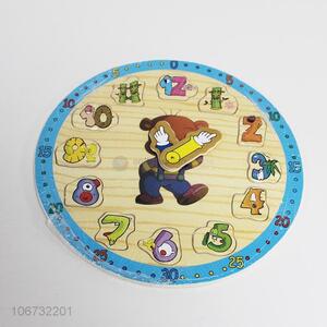 New design kids early learning wooden clock puzzles